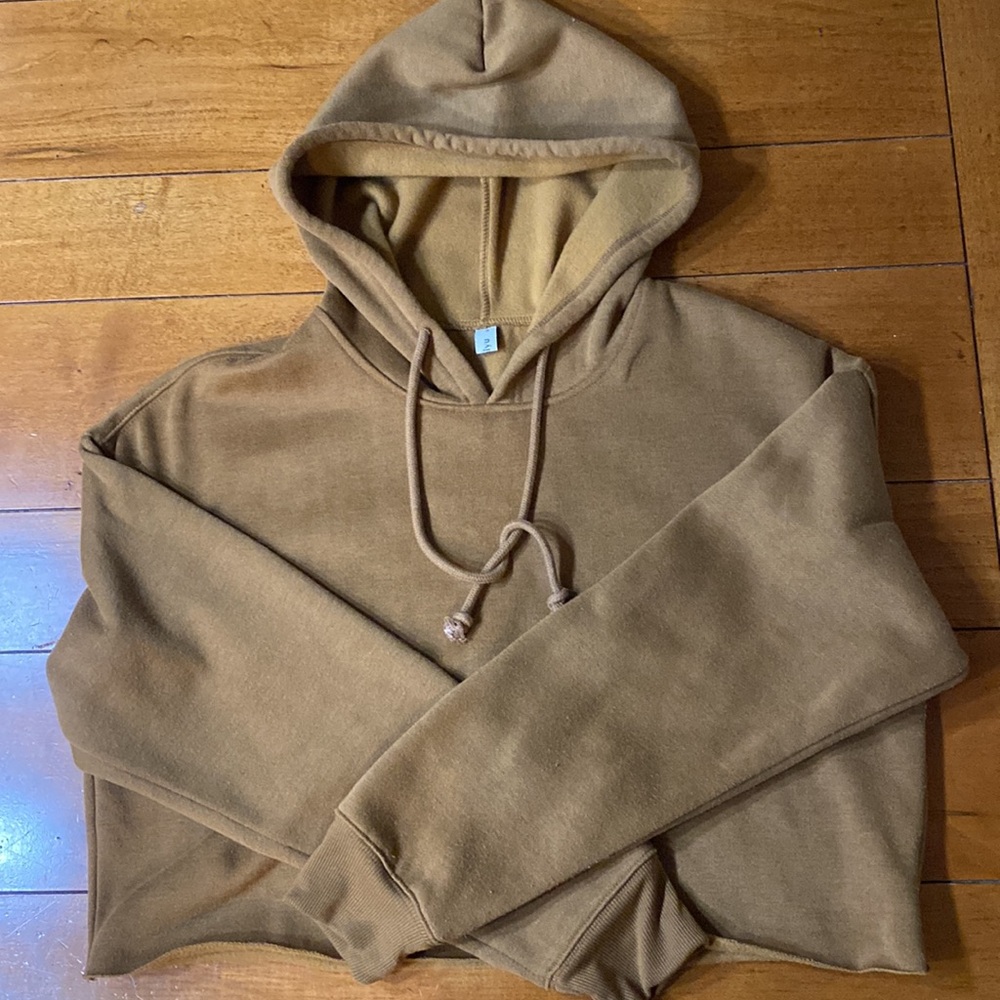 Cropped Hoodie, Medium, VERY Soft, Camel Brown - Picture 3 of 7